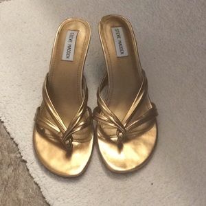 Bronze metallic shoes